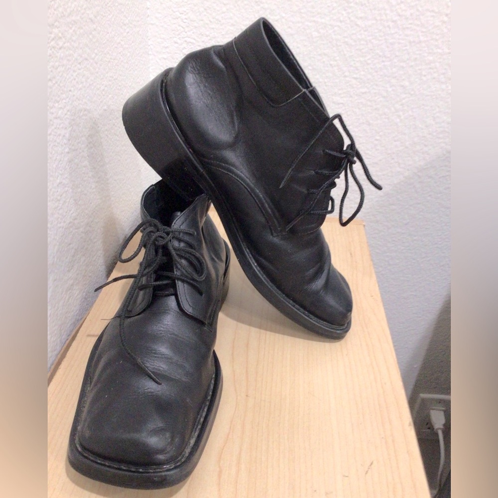 Borgesi Black Leather Men’s Ankle Boots